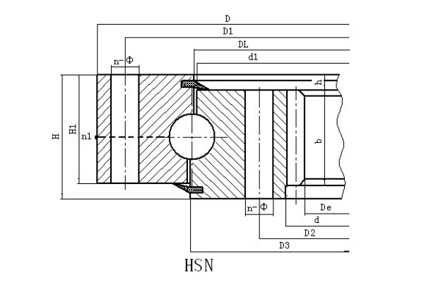 Rodamiento giratorio de bolas de una hilera serie HS-Engranaje interno